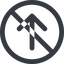 Line, up, circle, arrow, direction, prohibited, arrow-simple-wide icon
