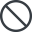 Line, wide, circle, prohibited icon