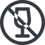 Line, wide, circle, glass, prohibited, party, wine, empty, champagne, glass-wine, drink, water, glass-wine-empty-wide icon