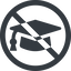 Line, wide, circle, prohibited, university, hat, graduation, cap, diploma, graduation-cap, degree, college, education, graduated, graduation-cap-solid icon