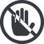 Line, up, wide, solid, circle, prohibited, hand, stop, fingers, hand-solid icon