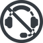 Line, wide, circle, prohibited, phone, call, headset, headphone, microphone, support, headset-alt, headset-alt-solid icon