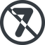 Line, normal, wide, circle, prohibited, number, font, digit, 7, seven, seven-wide icon