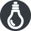 Down, wide, solid, circle, horizontal, mirror, light, bulb, brainstorming, creativity, idea, tip, lamp, bulb-wide icon