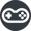Down, wide, solid, circle, horizontal, mirror, game, gaming, games, gamepad, pad, joystick, gamepad-wide icon