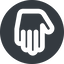 Down, wide, solid, circle, horizontal, mirror, hand, stop, fingers, hand-wide icon