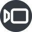 Down, wide, solid, circle, youtube, video, camera, film, movie, videocamera, videocamera-wide icon