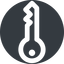 Left, wide, solid, circle, horizontal, mirror, unlocked, unlock, locked, lock, key, access, security, key-wide icon