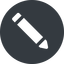 Left, wide, solid, circle, pen, pencil, draw, edit icon