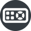 Left, wide, solid, circle, remote, control, tv, television, remote-control, remote-control-wide icon