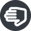 Right, wide, solid, circle, horizontal, mirror, hand, stop, fingers, hand-wide icon