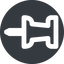 Right, wide, solid, circle, thumbtack, pin, unpin, thumbtack-wide icon