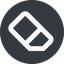 Wide, solid, circle, horizontal, mirror, remove, eraser, erase, rubber, eraser-wide icon