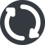 Wide, solid, circle, horizontal, mirror, spin, wait, load, loading, waiting, update, reload, refresh, loader, change icon