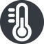 Wide, solid, circle, horizontal, mirror, temperature, thermometer, cold, heat, hot, thermometer-wide icon