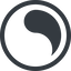 Wide, solid, circle, horizontal, mirror, symbol, zen, yinyang, yin, yang, taoism, tao, china, taijitu, yin-yang-solid-alt icon