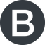 Wide, solid, circle, logo, brand, bootstrap, b, letter, bootstrap-b icon
