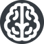 Up, wide, solid, circle, human, idea, brain, intelligence, brain-alt, brain-alt-wide, synapse, neuron, memory icon