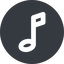Wide, solid, circle, mute, unmute, music, eighth, note, eighth-note, musical, notes, eighth-note-wide icon
