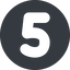 Wide, solid, circle, number, font, digit, five, five-wide, 5 icon