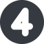 Wide, solid, circle, four, number, font, digit, four-wide, 4 icon