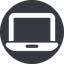 Wide, solid, circle, computer, laptop, laptop-solid icon
