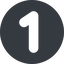 Wide, solid, circle, number, font, one, digit, one-wide, 1 icon