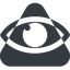 Triangle, wide, solid, equilateral, eye, show, hide, view, eye-wide icon