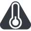 Triangle, wide, solid, equilateral, temperature, low, freeze, thermometer, cold, temperature-low icon