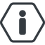 Line, down, normal, hexagon, mark, warning, exclamation, straight, info, exclamation-mark icon