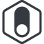 Line, left, normal, solid, hexagon, setting, apple, on, off, ios, switch, button, radio, switch-solid icon