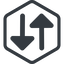 Line, right, normal, hexagon, horizontal, mirror, arrow, update, change, switch, select, revert, double, double-arrow, change-solid icon