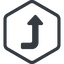Line, right, normal, hexagon, sign, confirm, horizontal, mirror, arrow, key, submit, send, return, enter, return-sign-solid, return-sign icon