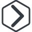 Line, right, normal, hexagon, arrow, direction, chevron, chevron-solid icon
