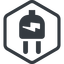 Line, right, normal, hexagon, electricity, plug, charge, charger, electric, electrics, electrical, plug-alt icon