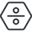 Line, normal, hexagon, math, mathematics, mathematical, maths, division, operator, divide icon