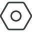 Line, normal, circle, hexagon, dot, round icon