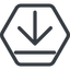 Line, up, normal, hexagon, download, downloaded, downloading icon