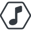 Line, normal, hexagon, mute, unmute, music, eighth, note, eighth-note, musical, notes, eighth-note-solid icon