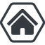 Line, normal, solid, hexagon, small, home, home-small-solid icon