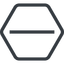 Line, up, normal, hexagon, minus, remove, sub, substract, collapse, -, less icon
