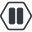 Line, normal, hexagon, arrow, video, play, mp3, player, pause, pause-solid icon