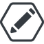 Line, up, normal, wide, hexagon, pen, pencil, draw, edit icon