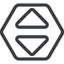 Line, up, normal, hexagon, order, sort icon