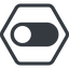 Line, up, normal, solid, hexagon, setting, apple, on, off, ios, switch, button, radio, switch-solid icon