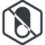 Line, left, normal, solid, hexagon, horizontal, mirror, setting, prohibited, apple, on, off, ios, switch, button, radio, switch-solid icon