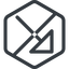 Line, right, normal, hexagon, arrow, prohibited, corner, arrow-corner icon