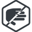 Line, right, normal, solid, hexagon, prohibited, hand, stop, fingers, hand-solid icon