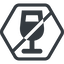 Line, normal, hexagon, glass, horizontal, mirror, prohibited, party, wine, champagne, glass-wine, drink, water, glass-wine-solid icon