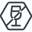 Line, normal, hexagon, glass, horizontal, mirror, prohibited, party, wine, champagne, glass-wine, drink, water icon